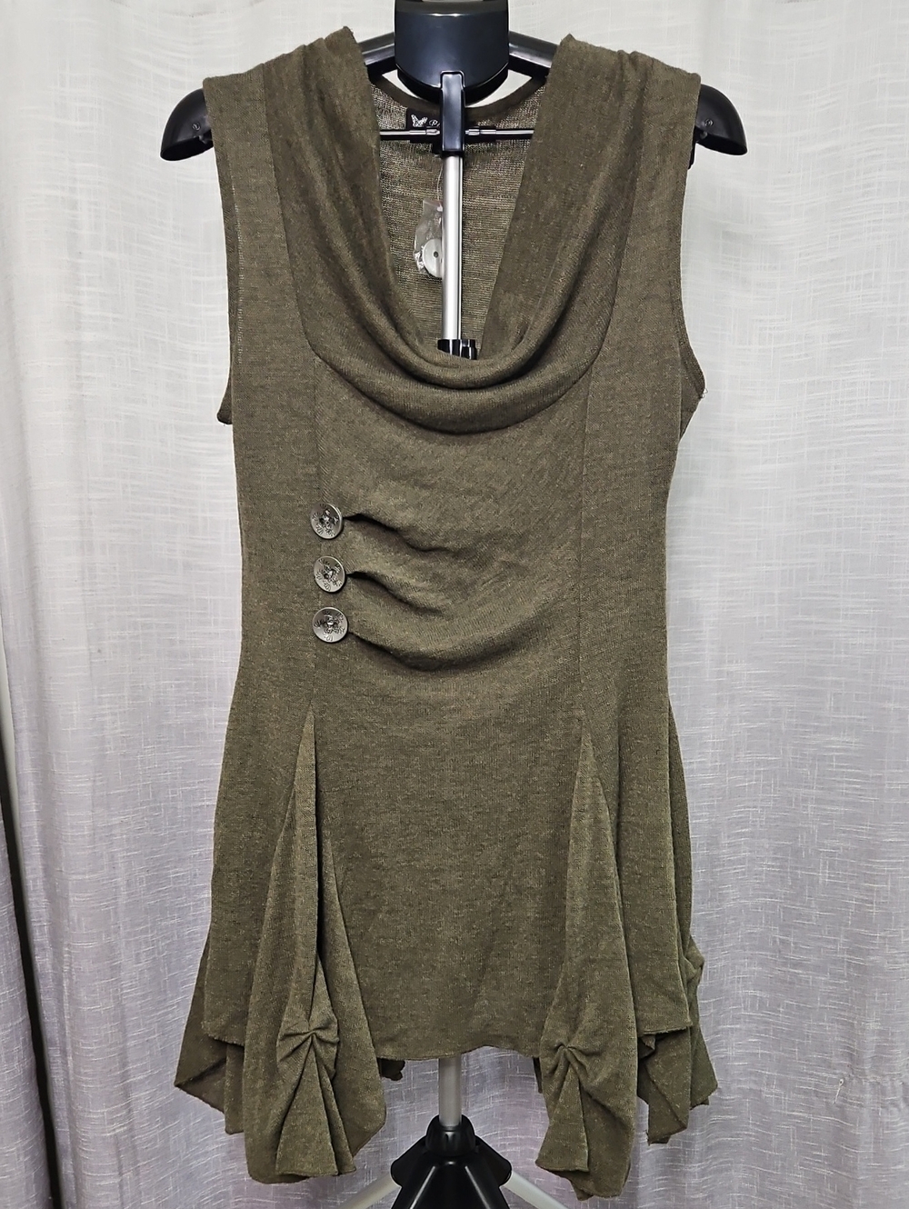 Papillon Sleeveless Cowl Neck Knit Dress Tunic